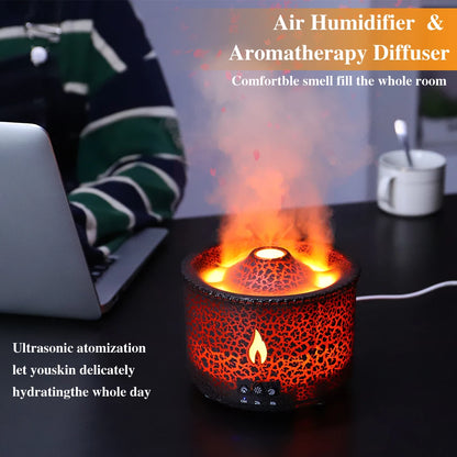 Portable Flame Oil Essential Aroma Volcanic Diffuser