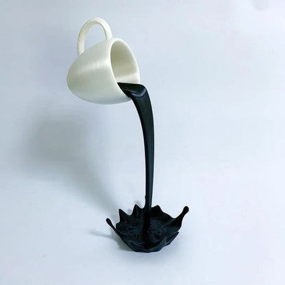 Floating Spilling Coffee Cup Sculpture