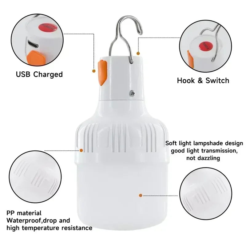 USB Rechargeable LED Light Bulb