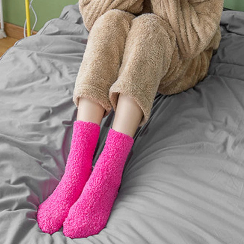 Fluffy Coral Thick Warm Socks