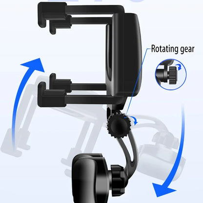 360° Car Mirror Telescopic Smart Phone Holder