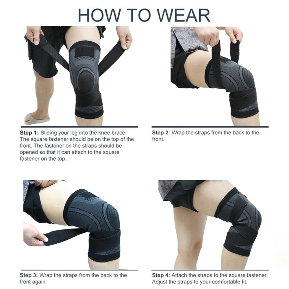 Men Pressurized Elastic Kneepad Support Bandage