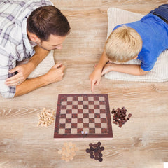 29x29cm Large Chessboard Developing Strategic Thinking 3 in 1 Chess Chekers Backgammon Foldable Chess Board for Kids Adults