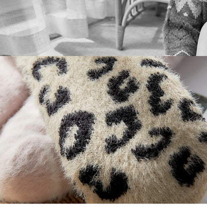 Leopard Fluffy Slipper Socks