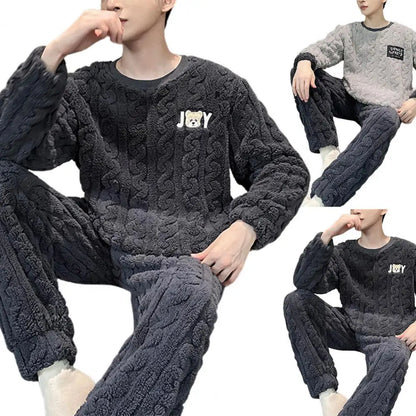 Men Winter Coral Pajama Set