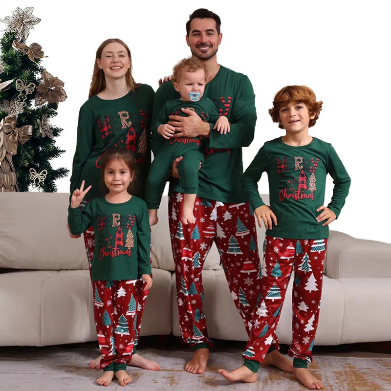 New Family Matching Christmas Pajamas for the Whole Family Mother Daughter Father Son Baby Sleepwear Couples Cotton Loungewear