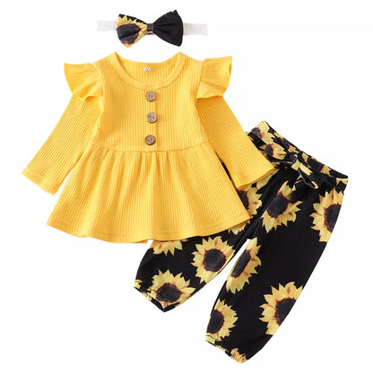 3Pcs Autumn Baby Girl Clothes Sets