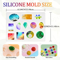 Resin Jewelry Making Kit, Starter Kit - Resin Kit and Mold Set with Jewelry Molds and Tools for Adult DIY Keychain Jewelry Makin