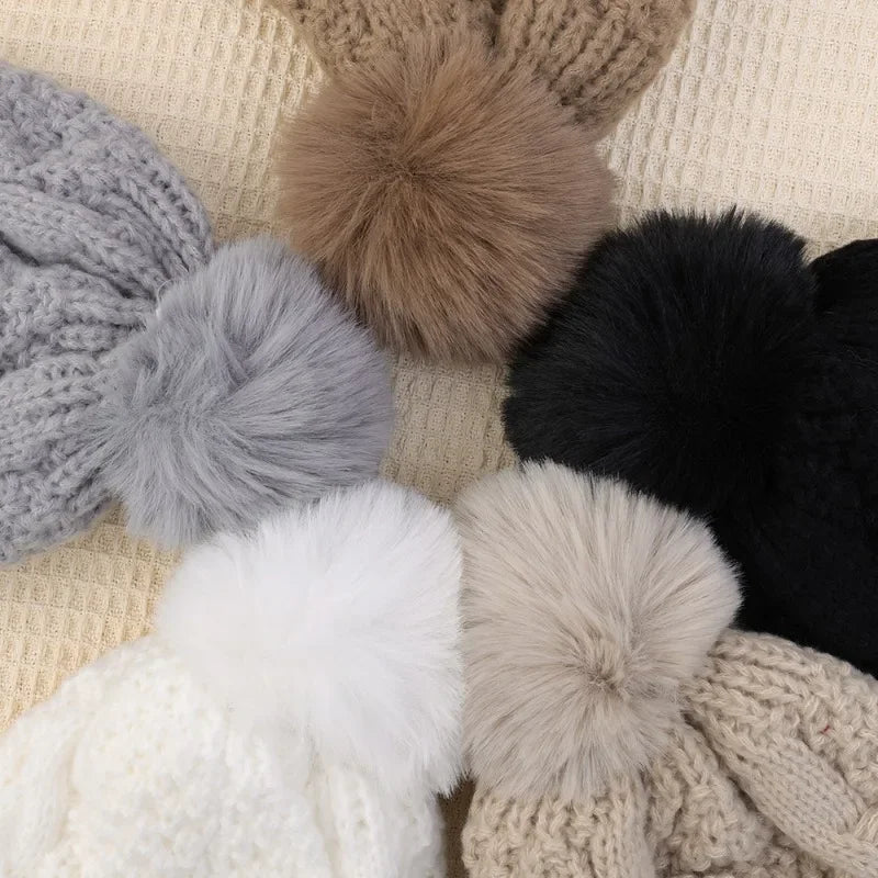 Women's Winter Plush Wool Knitted Hat