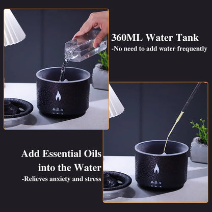 Portable Flame Oil Essential Aroma Volcanic Diffuser