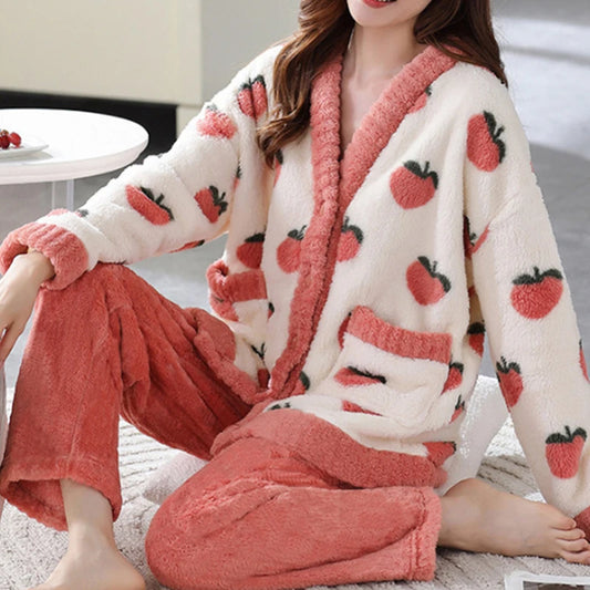 Women Winter Pajamas Set