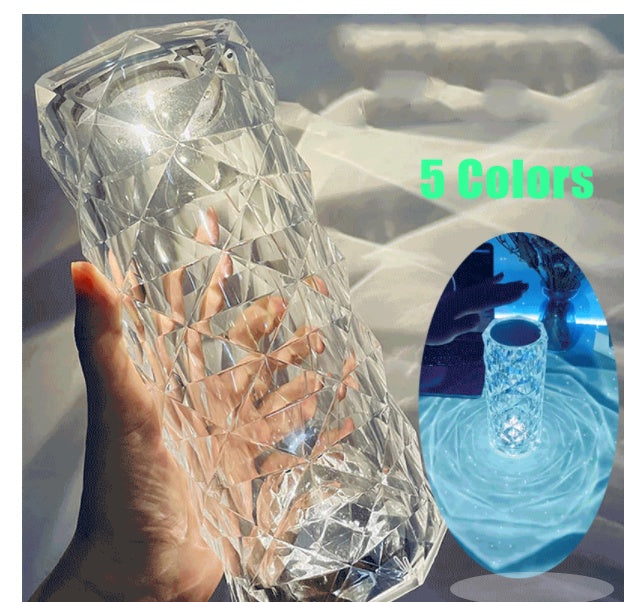 Crystal Touch Lamp – USB Rechargeable LED Night Light with 16 Colors