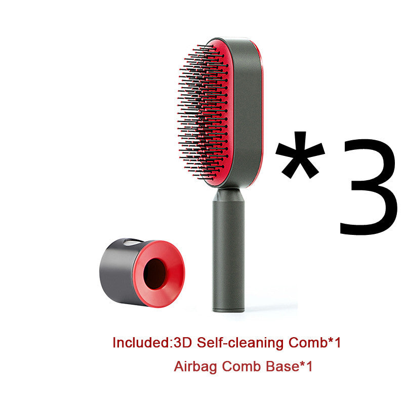 Self-Cleaning Hair Brush – Anti-Static Scalp Massage Detangling Comb