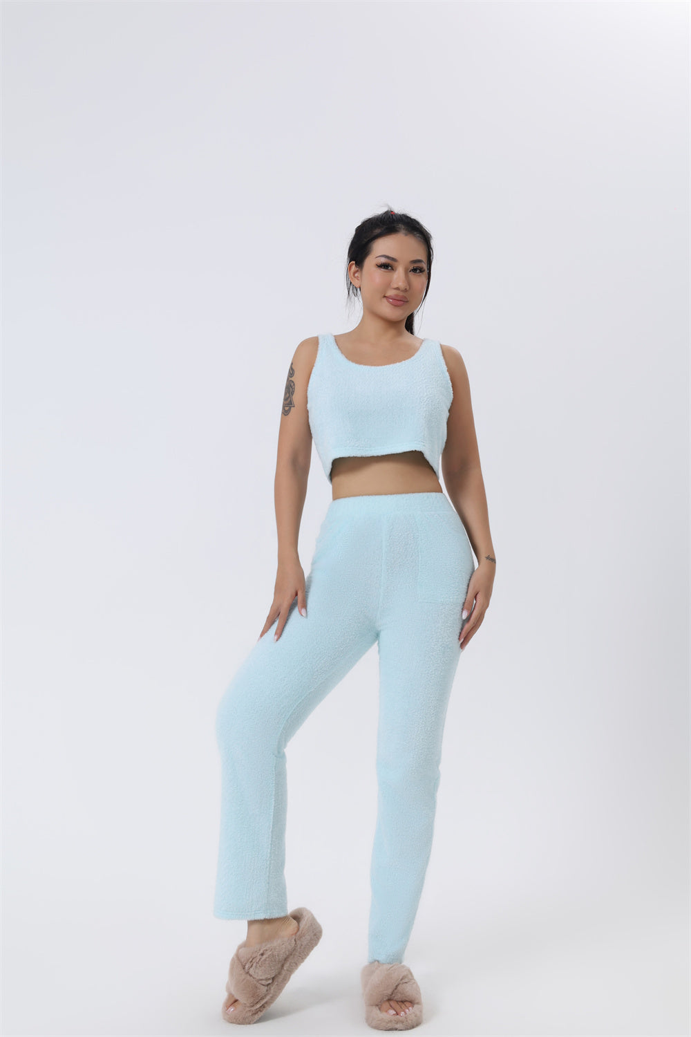Cozy 3-Piece Pajama Set – Warm Loungewear for Women