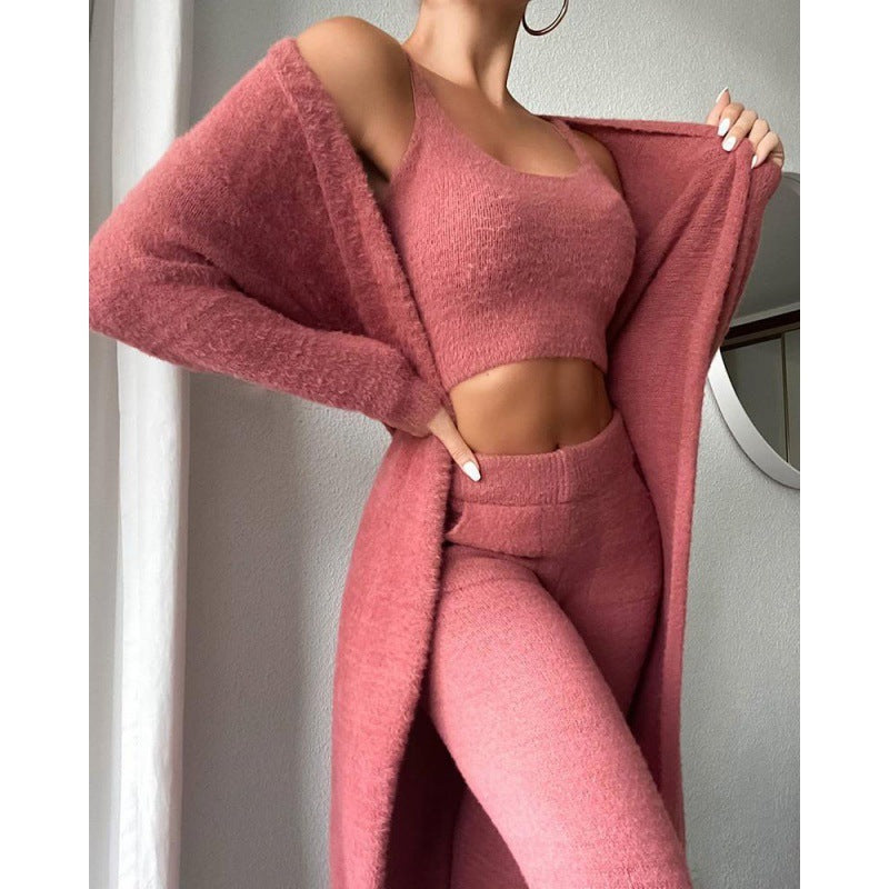 Cozy 3-Piece Pajama Set – Warm Loungewear for Women