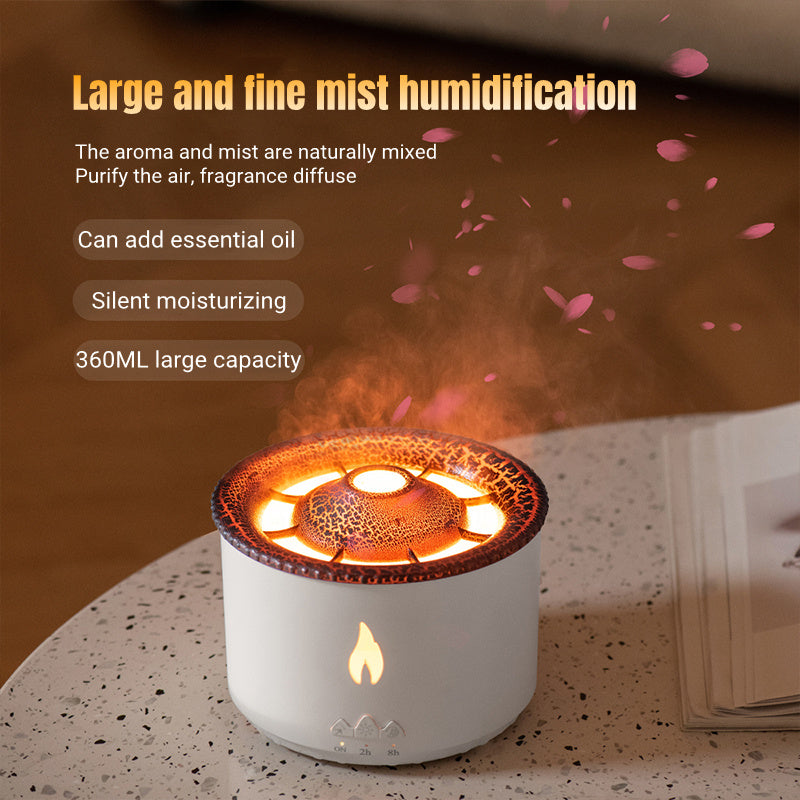Creative Ultrasonic Essential Oil Humidifier – Flame & Jellyfish Diffuser