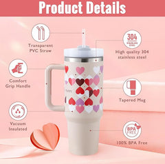 40oz Insulated Tumbler with Handle – Spill-Proof Stainless Steel Cup