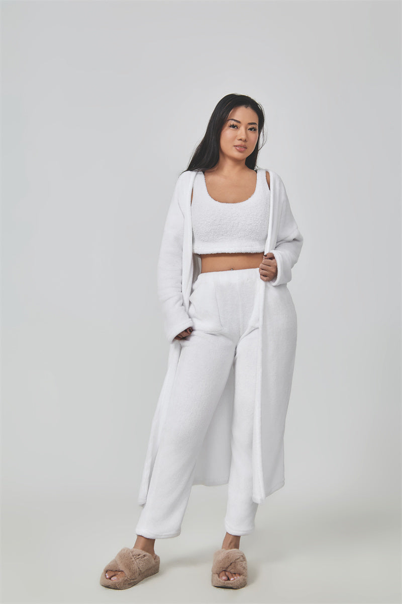 Cozy 3-Piece Pajama Set – Warm Loungewear for Women