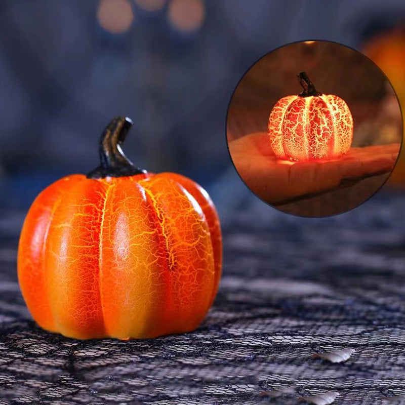 Halloween Pumpkin Lantern – LED Candle Resin Decorative Light