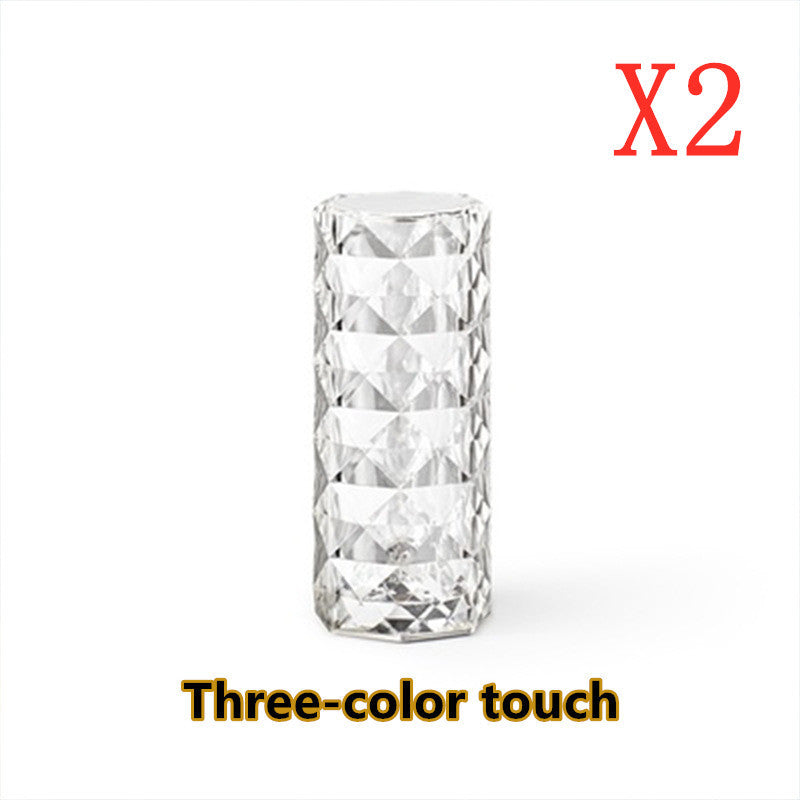 Crystal Touch Lamp – USB Rechargeable LED Night Light with 16 Colors